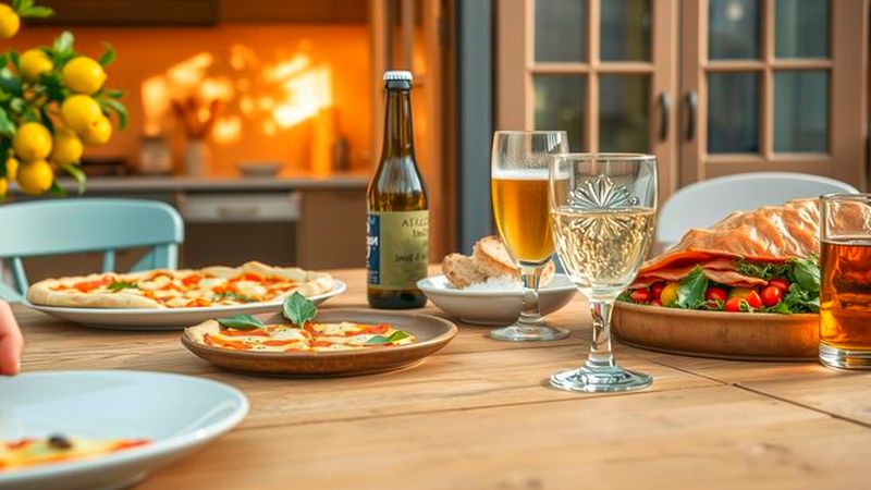 Una mesa rústica celebra sabores mediterráneos