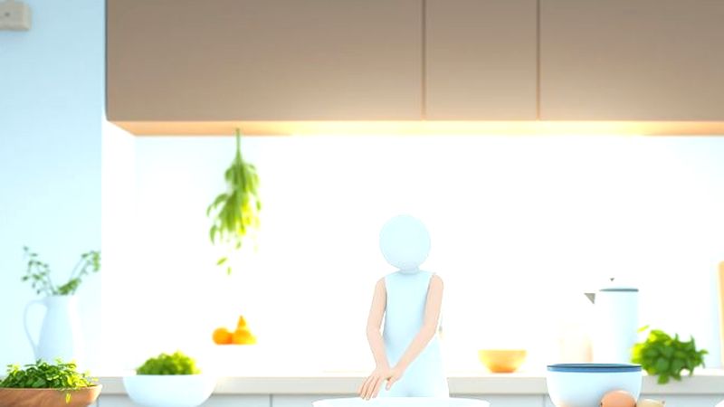 Una figura tranquila limpia un plato