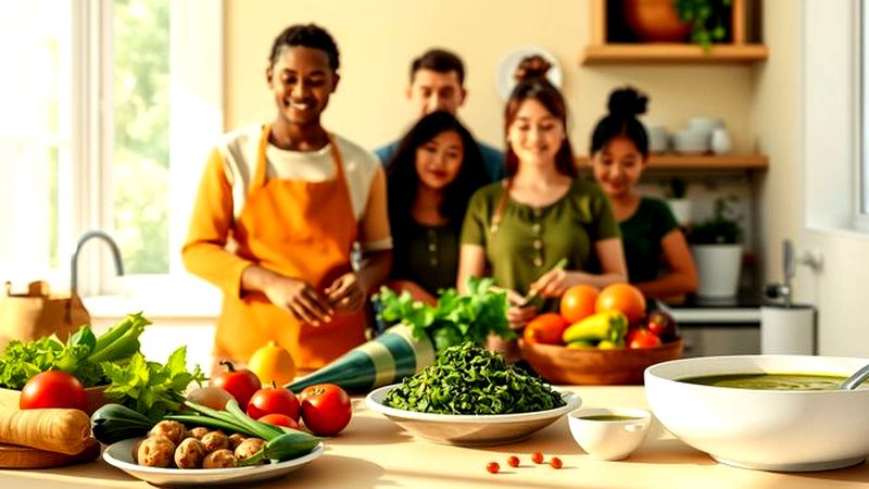 Una familia disfruta una comida serena