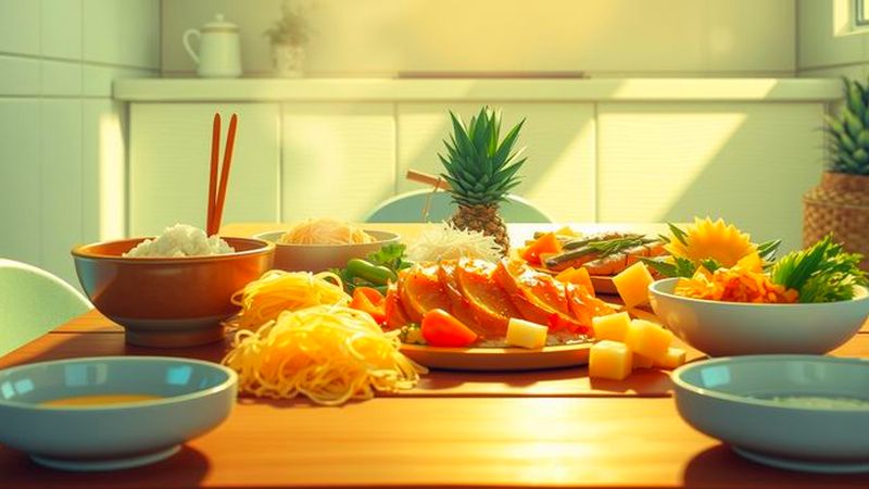 Un banquete sereno en cocina acogedora
