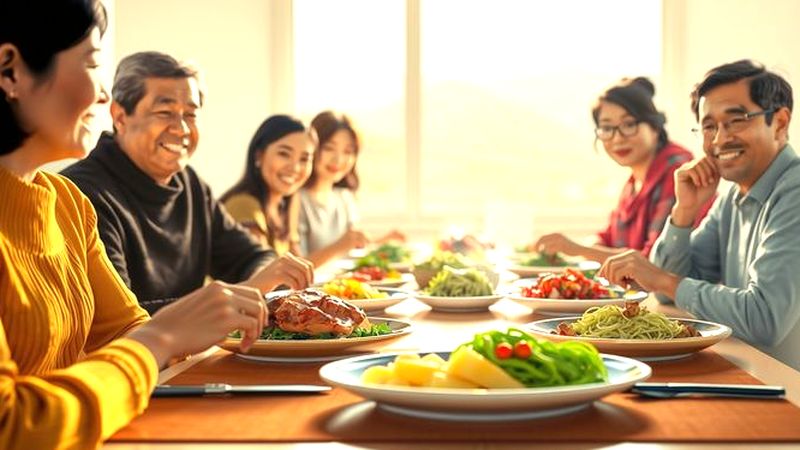 Una mesa acogedora celebra la diversidad alegre