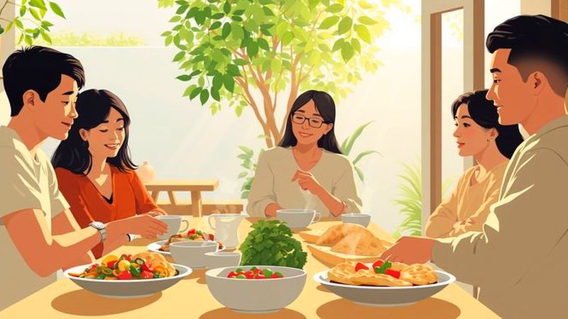 Una cocina acogedora ofrece paz y comida