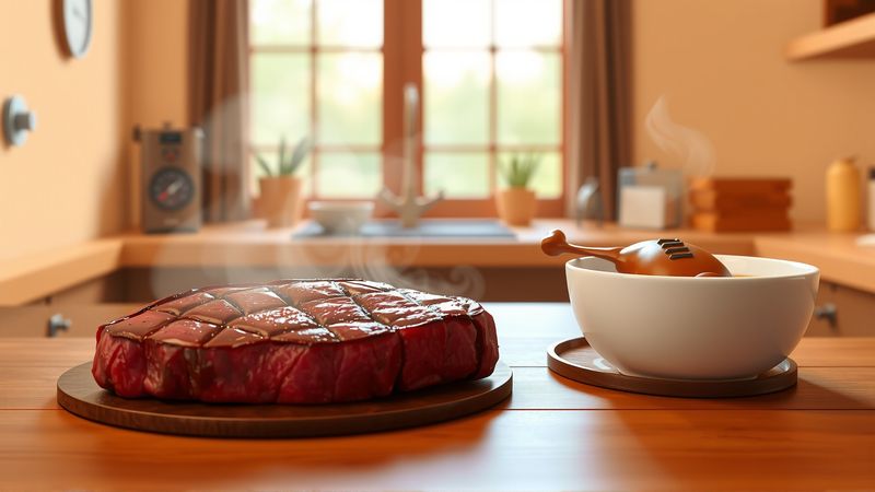 Una cocina acogedora muestra comida exquisita