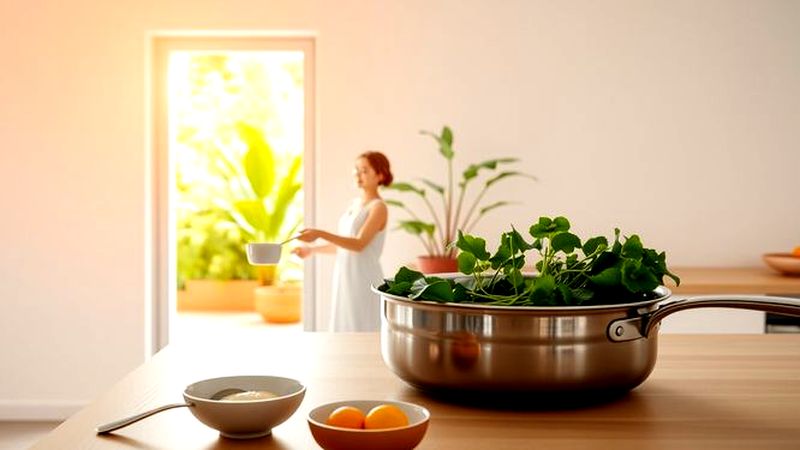 Una cocina tranquila sirve belleza culinaria