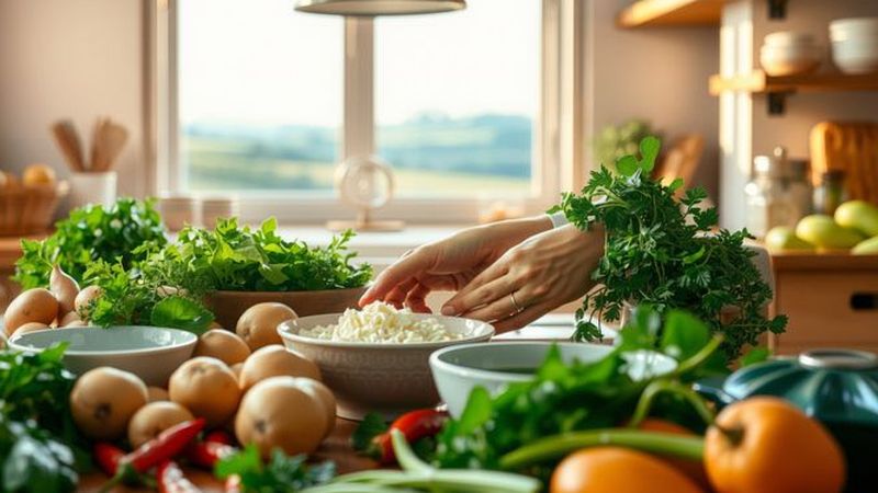 Una cocina cálida ofrece comida y alegría