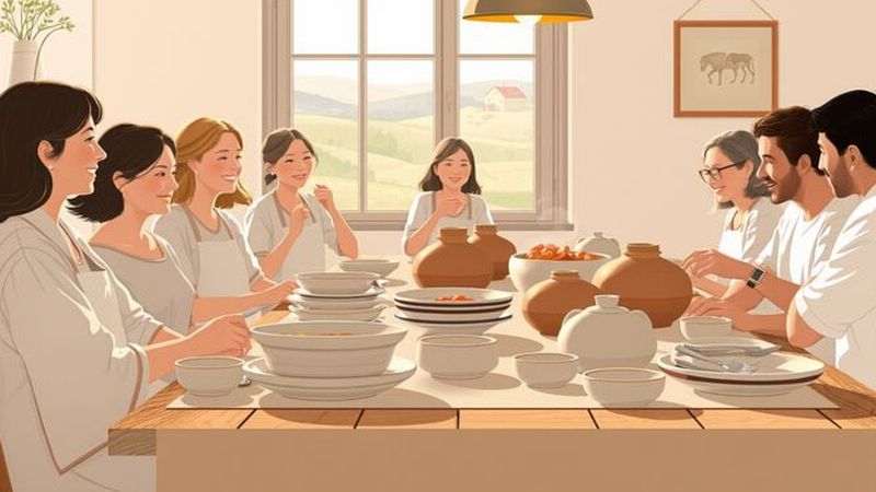 Una cocina cálida y feliz