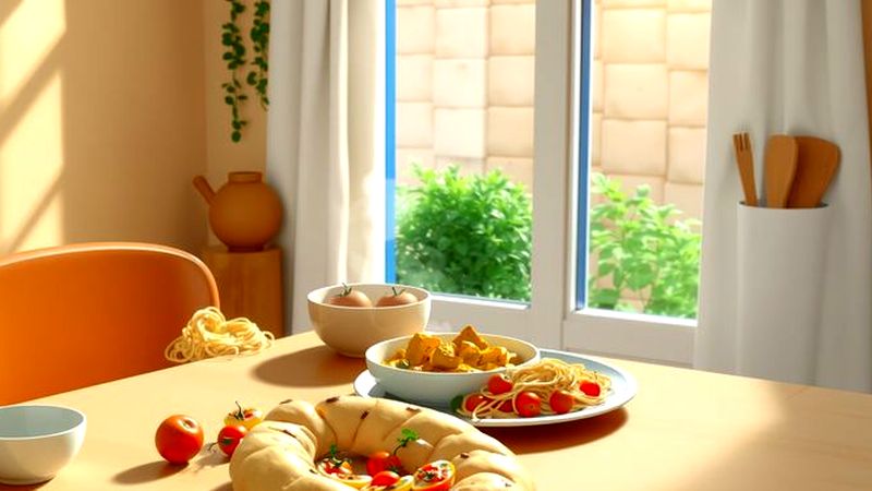 Una cocina cálida evoca paz y sabor