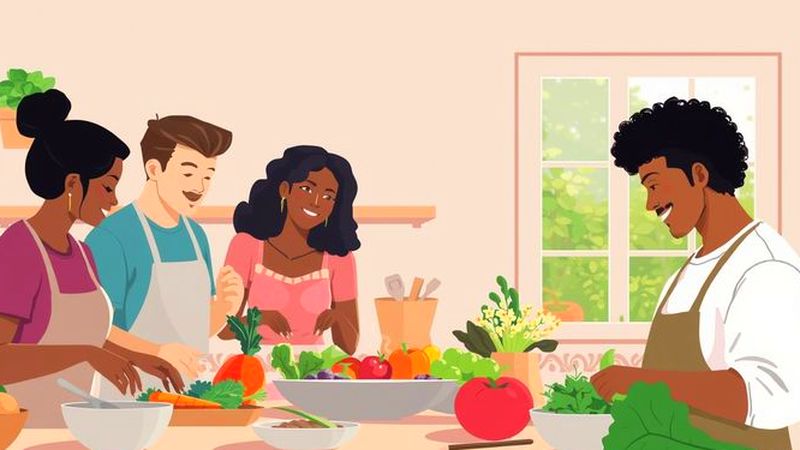 Una cocina vibrante celebra la armonía saludable