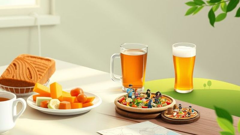 Un desayuno mexicano tranquilo y colorido