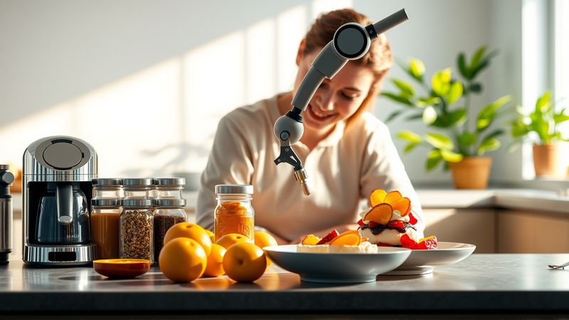 Una cocina moderna y relajante sirve un postre