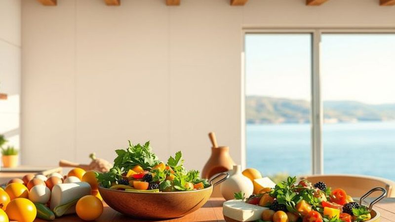 Una cocina soleada evoca tradición mediterránea