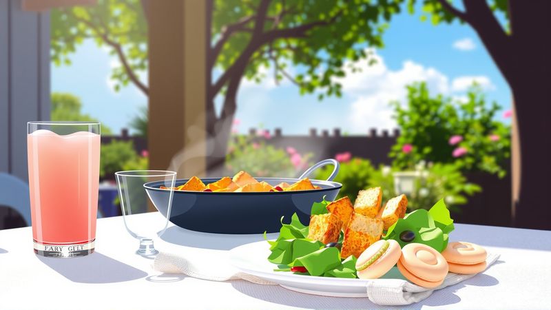 Una cena soleada evoca alegría y calma
