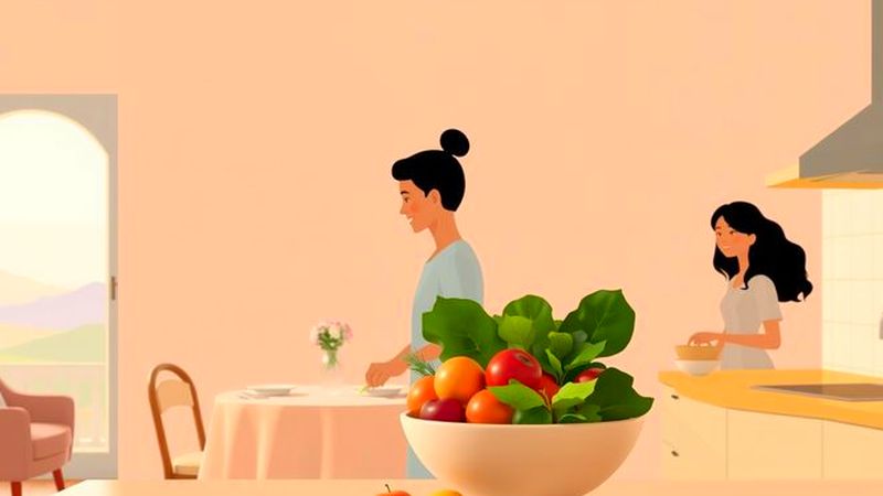 Una cocina cálida y serena ofrece abundancia