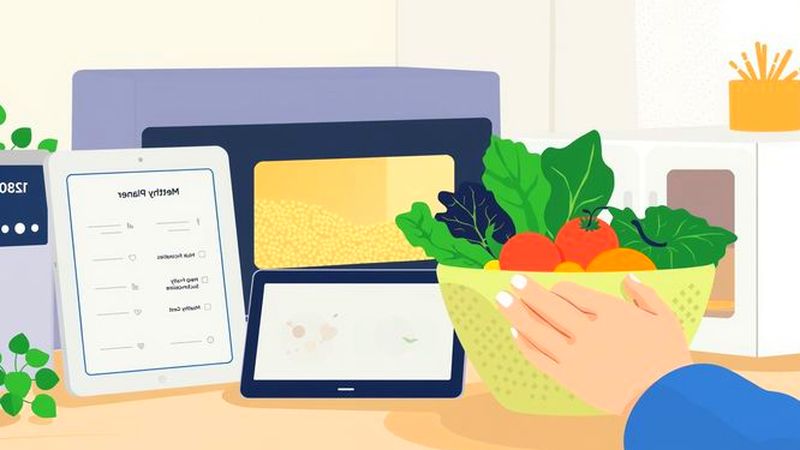 Una mujer organiza frutas frescas en calma