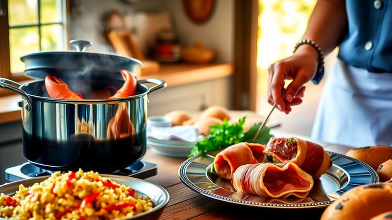Una cocina cálida y abundante brilla