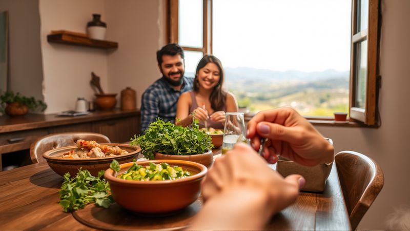 Un plato compartido en un hogar cálido