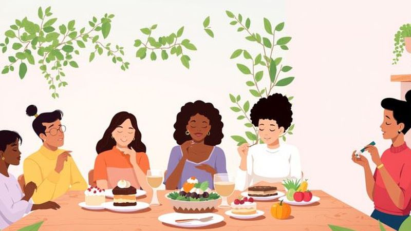 Un grupo disfruta de dulces saludables en calma
