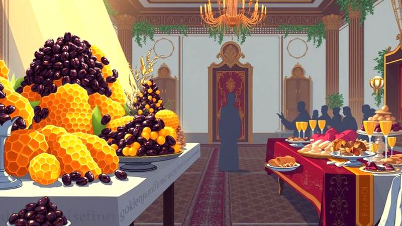 Una rica escena de banquetes opulentos